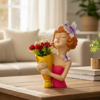 butterfly vase girl