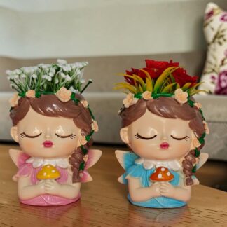 mushroom girl planter