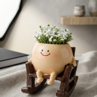 rocking chair smiley planter