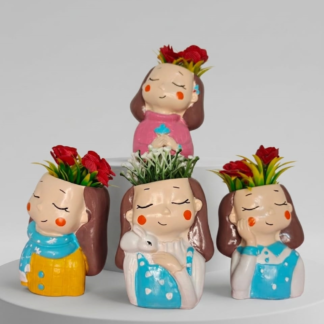 set of 4 girl model 2 planters