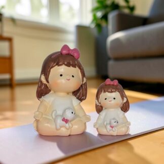 yoga mother and daughter miniature
